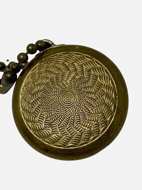 Vintage Ketcham McDougall Decorative Brass Retractable Chain Pin Brooch 7” Chain